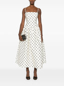 Self Portrait Cream Polka Dot Taffeta Midi Dress