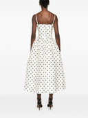 Self Portrait Cream Polka Dot Taffeta Midi Dress