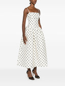 Self Portrait Cream Polka Dot Taffeta Midi Dress