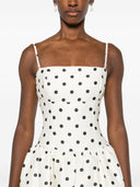 Self Portrait Cream Polka Dot Taffeta Midi Dress
