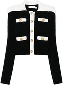 Cardigan de mezcla de cachemira negra de autorretrato