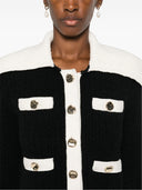 Cardigan de mezcla de cachemira negra de autorretrato