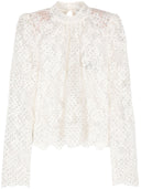 Top in pizzo di strass bianco autoritratto