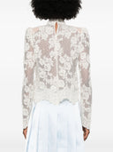 Top in pizzo di strass bianco autoritratto