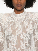 Top in pizzo di strass bianco autoritratto