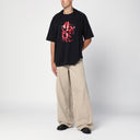 Martine Rose Oversized Black T Shirt Celebration With Print