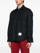 Thom Browne Oversized Pc Shirt W/ Double Needle In Solid Donegal Tweed