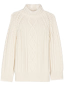 Pull Aran surdimensionné en laine douce forte forte