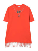 Marcelo Burlon County Of Milan Feathers Necklace Fringe Dres
