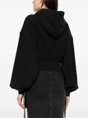 Alexander Wang Cropped Zip Up Hoodie With Branded Seam Label