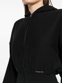 Alexander Wang Cropped Zip Up Hoodie With Branded Seam Label