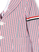 Thom Browne Patch Pocket Sport Coat W/ Rwb Armbands In Seersucker Stripe