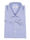 Mazzarelli Camicie Camicia In Cotone A Righe Blu E Bianca Slim Fit