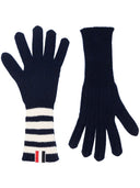 Thom Browne Rib Gloves W/ 4 Bar Stripe In Cashmere