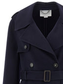 Stella Mccartney Double Breasted Wool Trench Coat