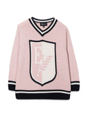Emporio Armani Pullover V Neck Coat Of Arms Ea