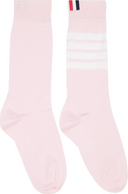 Thom Browne Mid Calf Socks W/ 4 Bar In Lightweight Cotton