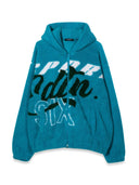 Dsquared felpa jacquard fur con zip e cappuccio