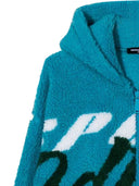 Dsquared felpa jacquard fur con zip e cappuccio