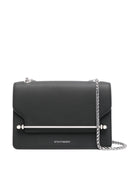 Strathberry East/West Leather Black Silver Hardware