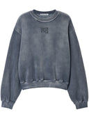 Alexander Wang Essential Terry Crew Sweatshirt W/ Puff Paint Logo