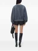 Alexander Wang Essential Terry Crew Sweatshirt W/ Puff Paint Logo