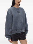 Alexander Wang Essential Terry Crew Sweatshirt W/ Puff Paint Logo