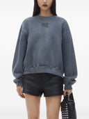 Alexander Wang Essential Terry Crew Sweatshirt W/ Puff Paint Logo