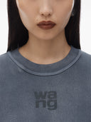 Alexander Wang Essential Terry Crew Sweatshirt W/ Puff Paint Logo