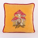 Les Ottomans Embroidered Velvet Cushion Mushrooms