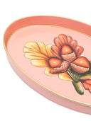 Les Ottomans Flora Hand Painted Iron Tray Acorns