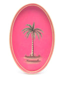 Les Ottomans Flora Hand Painted Iron Tray Pink Palm