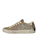 Brott London nödställda glitter guld sneaker