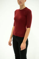 La Rose La Rose Maglia 3/4 Cashmere Bordeaux
