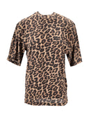 Anine Bing Avi Tee Black And Brown Leopard