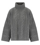 Twinset Grey Turtleneck Maxi Pull
