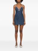 Self Portrait Denim Strappy Mini Dress