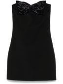 Self Portrait Black Crepe Bandeau Mini Dress