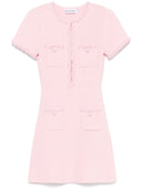 Self Portrait Pink Textured Knit Mini Dress