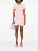 Self Portrait Pink Textured Knit Mini Dress