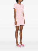 Self Portrait Pink Textured Knit Mini Dress