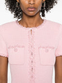 Self Portrait Pink Textured Knit Mini Dress