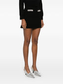 Self Portrait Black Knit Embellished Mini Skirt