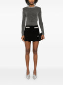 Self Portrait Charcoal Embellished Knit Top