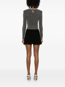 Self Portrait Charcoal Embellished Knit Top
