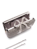 Self Portrait Silver Crystal Box Clutch