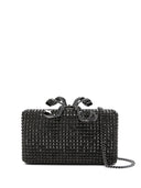 Self Portrait Black Crystal Box Clutch