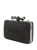 Self Portrait Black Crystal Box Clutch