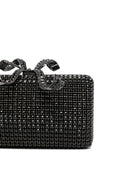 Self Portrait Black Crystal Box Clutch