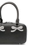 Self Portrait Black Distressed Leather Mini Tote Bag